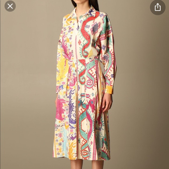 ETRO
Vulcano Print Long Sleeve Cotton Dress 46 NWT - Picture 6 of 16